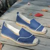 Klädskor kvinnor denim espadrilles naturliga raffia linnor loafers dam canvas glider på lägenheter ny lyxdesign hampa moccasin fiskare skor g230130