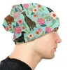 Basker Greyhound Floral Cute Dog Mint Slouchy Beanie Men Kvinnor unisex hippie vinter varma skallies mössor hatt vuxen stickad motorhuv