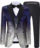 Abiti da uomo Blazer 3 pezzi Colore paillettes Risvolto lucido per matrimonio, festa, sposo, banchetto Niglub BlazerVestPant 230203