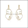 Boucles d'oreilles de ligne abstraite de lustre en luquet