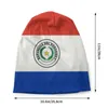 Bérets drapeau du Paraguay Bonnet chapeau tricot chapeaux hommes femmes Cool unisexe adulte hiver chaud Skullies bonnets casquette