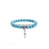 Perles Turquoise Hibou Charme Bracelet Vie Sagesse Arbre Croix Éléphant Pendentif Pierre Puissance Perles À La Main Stretch Pour Homme Et Femme Dro Dhtky