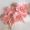 Fiori decorativi 2023 Baby Pink/Avorio Giant Paper Rose 10PCS Foglie 5PCS Per matrimonio Evento Nursery Fashion Show Aritificial