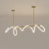 Anhänger Lampen Nordic Minimalismus Led-leuchten Moderne Kronleuchter Goldene Glänzende Dekorative Lampe Wohnzimmer Küche Hanglamp