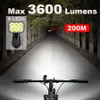 Bike Lights BOLER 3600 Lumens USB Chargeable Aluminum MTB Bicycle Set 5200mAh With Power Bank Headlight Accessories 230204