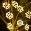 Strings Snowflakes Christmas String Lights Outdoor Garden Charistmas Tree Snowfall Fairy Garland Light Wedding Party Hanging