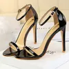 Dress Shoes 2023 Women Summer Heels Sandals 8cm 11cm High Heels Fetish Nude Sandles Lady Gladiator Strap Stiletto Low Heels Party Sexy Shoes G230130