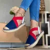 Dress Shoes Summer Striped Platform Sandals Wedges Shoes For Women Hemp Rope Bottom Women's Espadrilles High Heels Slip On Canvas Fisherman G230130