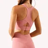 Yoga outfit Back Buckle Racerback stockproof Athletic Sports Bh Top Women Solid Breatble Stretchy Padded Running Fitness Brassiere