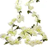 Decorative Flowers 2M Pink Artificial Cherry Blossom Garland Hanging Vine Flower For Wedding Wreath Arches Home Garden Party Decor