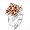 Solitaire Ring Mode Druzy Stein Ringe für Frauen Healing Kristall Faux Natürliche Silber Finger Luxus Schmuck Geschenk Drop Lieferung Otnpv