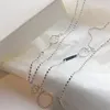 Ketten Amaiyllis S925 Sterling Silber Einfache Olive Perlen Schlüsselbein Halskette Anhänger Nische Persönlichkeit Choker Schmuck