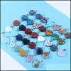 Charms Mixed Natural Stone Pendant Love Heart Star Hangers voor sieraden maken DIY armband ketting accessoires Drop levering Findi Otazi