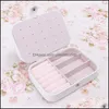 Jewelry Boxes Fashion Travel Organizer Box Storage Case Girl Portable Pu Leather Earring Ring Necklace Jewellery 16X11X5Cm Drop Deli Otqgr