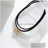 Girocolli Elegante Mtilayer Nero Collana girocollo corta Donna Wed Ciondolo in cristallo da sposa Clavicola Catena di gioielli Collier Femme Drop Deli Dhfyn