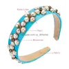 Headbands Vintage Heart Shape Pearl Headband Elegant Sparkly Rhinestone Solid Color Fabric Hairband Girl Party Headwear Drop Deliver Dhbr7