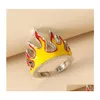 Band Rings Fashion Jewelry Hipster Hip Hop Ring Flame Opening Adjustable Drop Delivery Dhikx