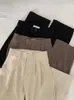 Spodnie damskie capris jmprs wysoka talia damskie spodnie jesienne padające pada biuro panie koreańskie mody mody mody swobodne guziki luźne czarne spodnie 230203