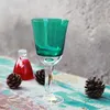 Bicchieri da vino scandinavo verde e calice in cristallo senza piombo, rosso champagne Baijiu.