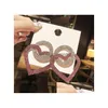 Stud Fashion Jewelry S925 Sier Post Earrings Diamond Crystal Heart Drop Delivery DHLQX