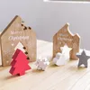 Kerstdecoraties 1 st houten tafelbladen decoratie houten ambachten Xmas decoratieve ornamenten vakantiefeest