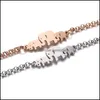 Link Kette Mode Elefanten Armbänder Armreifen Tier Link Weibliche Edelstahl Armband Für Frauen Schmuck Zubehör Drop Liefern Ot98G