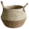 Garden Supplies Other 2X Foldable Natural Seaweed Weaving Flower Pot Seagrass Wicker Basket Plant Home Decor Storage S & M