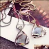 Pendant Necklaces Jewelry Necklace Simple Triangar Crystal Mosaic Sweater Chain Irregar Snake Bone Vipjewel Drop Delivery Pendants Dhtrv