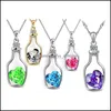 H￤nge halsband ganska k￤rlek drift flaskor halsband vintage krage mujer hj￤rta kristall halsband yydhome drop leverans smycken pend dh5xk