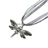 Collane a pendente smalto cristallo dragonfly animale organza collana a catena per maglione per donne gocce di gioielli alla moda consegna dh4wn