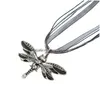 Pendant Necklaces Enamel Crystal Dragonfly Animal Charm Organza String Sweater Chain Necklace For Women Fashion Jewelry Drop Deliver Dh4Wn