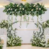 Dekorativa blommor 100 cm Simulering Flower Row Plant Diy Wedding Arch Decoration Platform Bakgrund Väggfönster Display Vägkrage