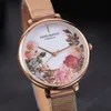 Montres-bracelets simples et à la mode IGP Mesh Strap Bracelet Watch Niche Retro Flower Dial