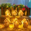 Decorações de Natal Led Wooden House Decoration for the Family Garden Party Wedding Holiday Tree 1