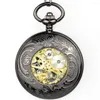 Pocket Watches Fashion Watch Fob Steampunk Running Steam Train Women Pendant Mechanical Hand Wind Classic Men Chain PJX1336