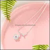 Autres ensembles de bijoux Mode romantique Sier couleur fleurs de cerisier fleur pendentif mignon cadeau de mariage de mariée livraison directe ot0ef