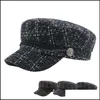 Newsboy Hüte Mode Straße Sboy Berets Herbst Winter Hut Dicke Warme Unisex Caps Retro Plaid Baskenmütze Kappe Für Frauen Männer drop Lieferung A Otvwg