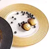 Assiettes européens Golden Fruit Plate en verre Western Steak Family Table Vérification du banquet de banquet