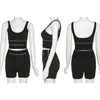 Damen -Trainingsanzüge outfits hoher Taille Low -Cut -Buchstaben drucken Freizeitsport -Weste Reißverschluss Shorts Sets für WomenWomen's's