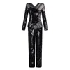 Women's Two Piece Pants INDRESSME 2023 Fashion V-Neck Mesh Lace Sequin Sexy Business Pant Suits Set Top Formal Women OL Elegant Skinny 2 Pie