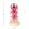 Decorative Flowers & Wreaths Artificial Flower In Glass Dome Led Light Strip Enchanted Gift For Women On Valentine's Day Anniversa