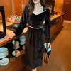 Sukienki swobodne francuski Hepburn Etos funduszu 2023 Autumn Winters jest wysokiej jakości, a talia cienka z aksamitną małą czarną sukienką