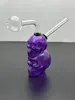 Narguilé Pipe à fumer coloré classique bong violet squelette os verre bouteille d'eau accessoires