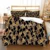 Постилочные наборы роскошные барокко современное искусство 3D Golden Lion Bedding Bedding Bed Bene Set Set Set Set 23 ПК Одиночный двойной кровать для микрофибры 230204