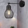 Vägglampor industriella lampor vindnät skugga vardagsrum sovrum retro smidesjärn ledande ljusarmaturer e27wall