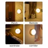 Luce del sensore di movimento Led USB NightLights Lampada rotonda ricaricabile per camera da letto Cucina Scala Corridoio Armadio Illuminazione