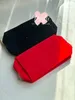 Pencil Bags velvet makeup case stationery organizer cosmetics printed storage bag black and red