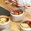 Dijkartikelen Sets Thermal Lunch Box voor lekbestendig snack roestvrijstalen stapelbare geïsoleerde Bento -container met tas