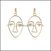 Boucles d'oreilles de ligne abstraite de lustre en luquet