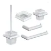Set di accessori da bagno in acciaio inossidabile bianco hardware per il bagno portasciugamani porta carta portasapone spazzolino da denti scopino